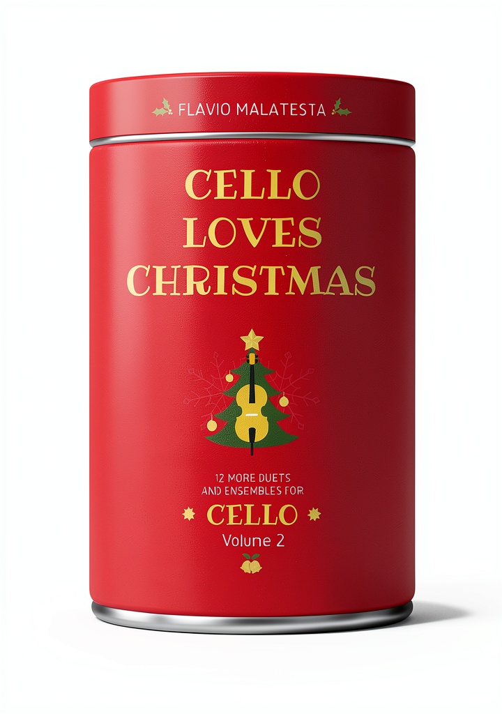 Children practicing cello with the songbook on a tablet